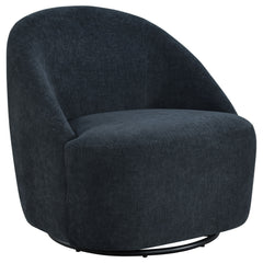 Leon Black Chenille Upholstered Swivel Accent Chair - Ornate Home
