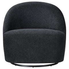 Leon Black Chenille Upholstered Swivel Accent Chair - Ornate Home