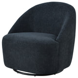 Leon Black Chenille Upholstered Swivel Accent Chair - Ornate Home
