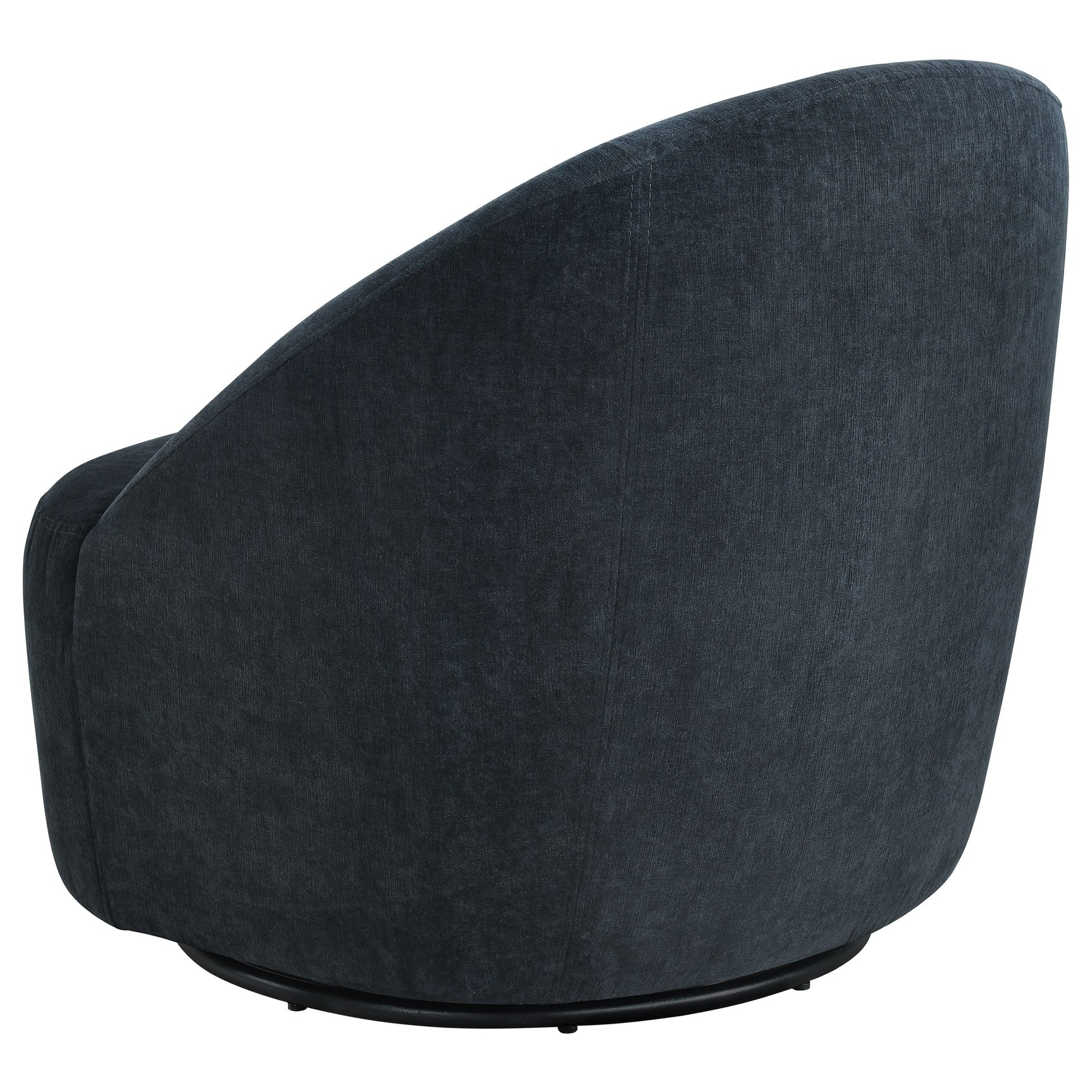 Leon Black Chenille Upholstered Swivel Accent Chair - Ornate Home