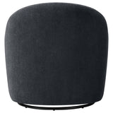 Leon Black Chenille Upholstered Swivel Accent Chair - Ornate Home