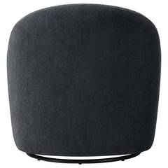 Leon Black Chenille Upholstered Swivel Accent Chair - Ornate Home