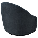 Leon Black Chenille Upholstered Swivel Accent Chair - Ornate Home