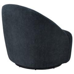Leon Black Chenille Upholstered Swivel Accent Chair - Ornate Home