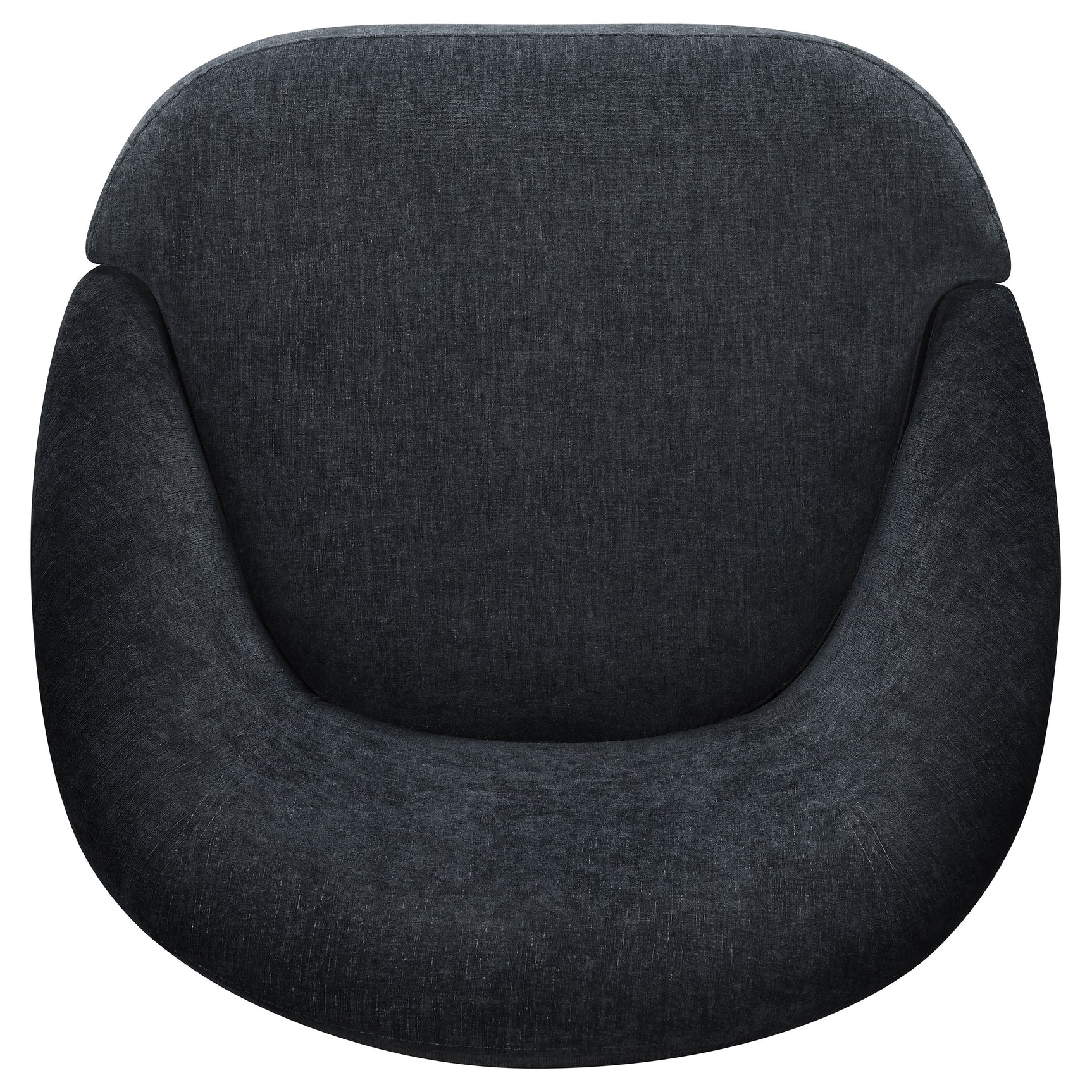 Leon Black Chenille Upholstered Swivel Accent Chair - Ornate Home