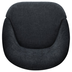 Leon Black Chenille Upholstered Swivel Accent Chair - Ornate Home