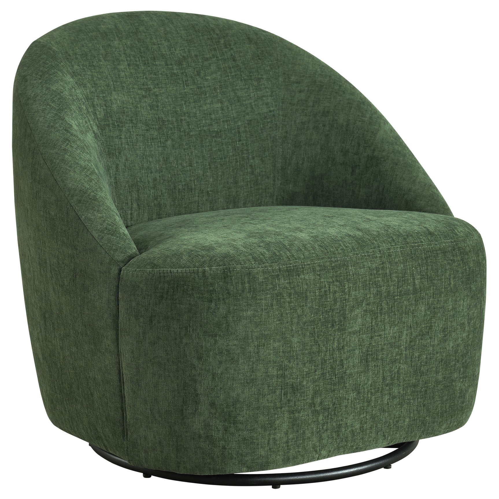 Leon Green Chenille Upholstered Swivel Accent Chair - Ornate Home