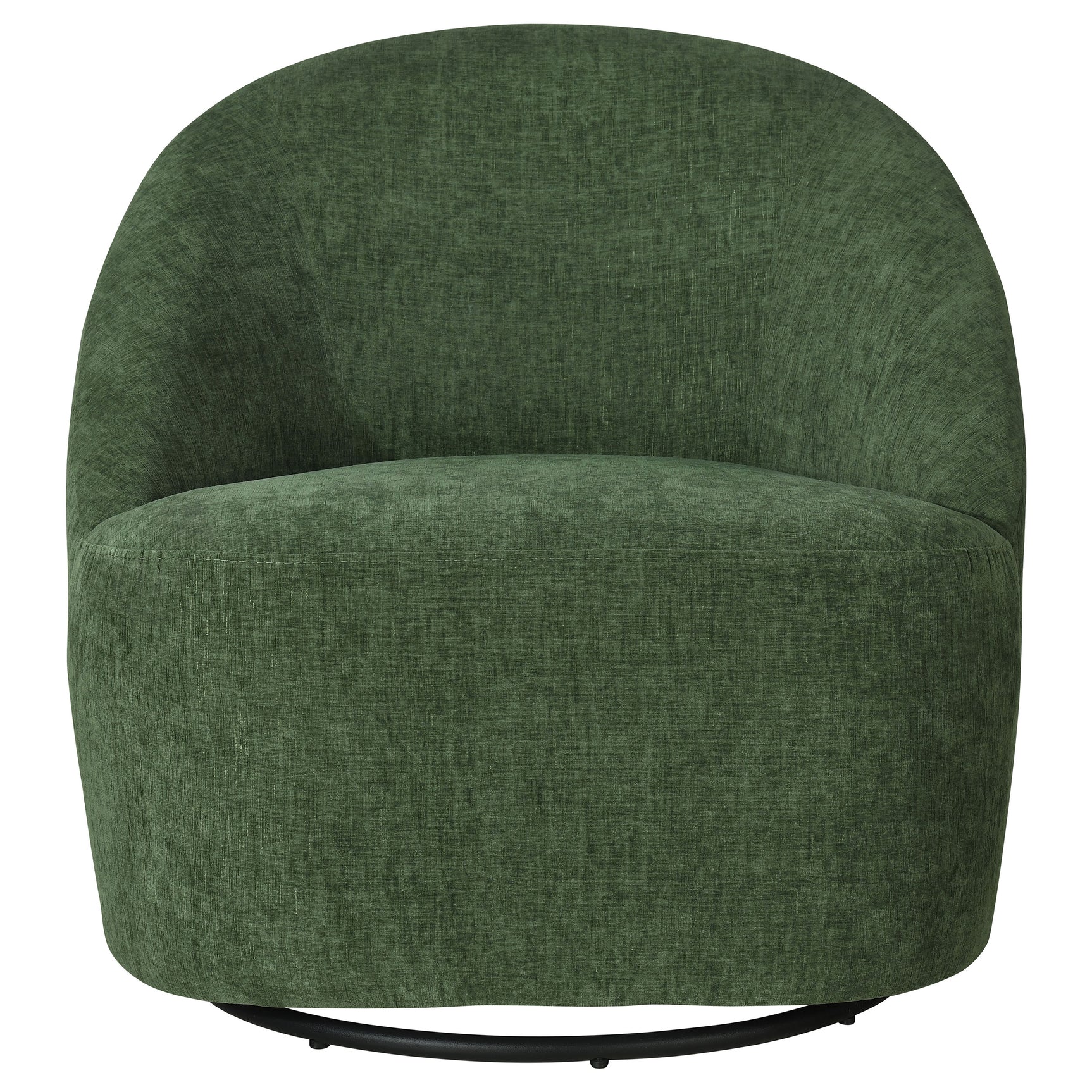 Leon Green Chenille Upholstered Swivel Accent Chair - Ornate Home
