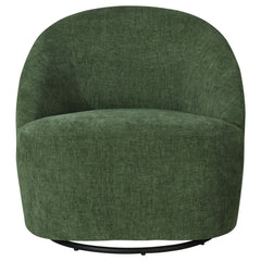 Leon Green Chenille Upholstered Swivel Accent Chair - Ornate Home