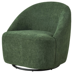 Leon Green Chenille Upholstered Swivel Accent Chair - Ornate Home