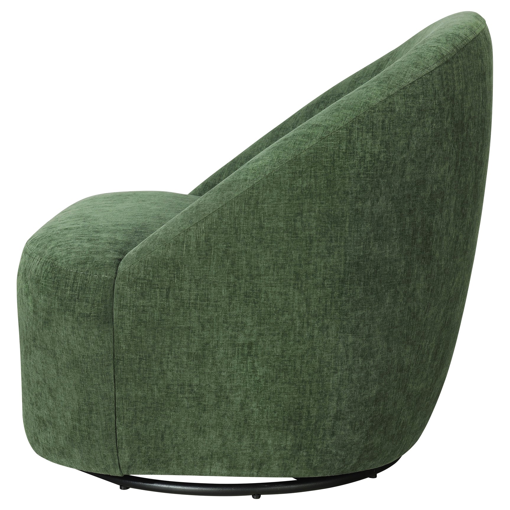 Leon Green Chenille Upholstered Swivel Accent Chair - Ornate Home