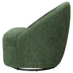 Leon Green Chenille Upholstered Swivel Accent Chair - Ornate Home