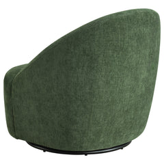 Leon Green Chenille Upholstered Swivel Accent Chair - Ornate Home
