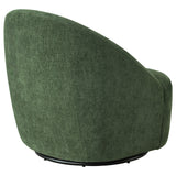 Leon Green Chenille Upholstered Swivel Accent Chair - Ornate Home