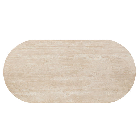 Leonardo Travertine Top/Dark Oak Dining Table - Ornate Home