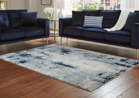 Leonelle Cream/Blue/Gray Medium Rug - Ornate Home