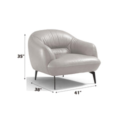Leonia Genuine Leather Accent Chair - Ornate Home