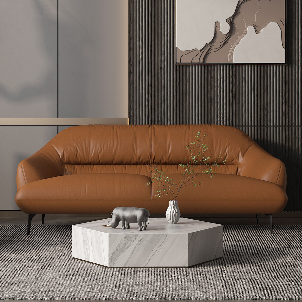 Leonia Genuine Leather Sofa - Ornate Home
