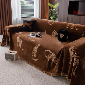 Leopard Sofa Cover Blanket Stylish Furniture Protector Throw for Couches & Loveseats - Ornate Home
