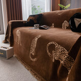 Leopard Sofa Cover Blanket Stylish Furniture Protector Throw for Couches & Loveseats - Ornate Home
