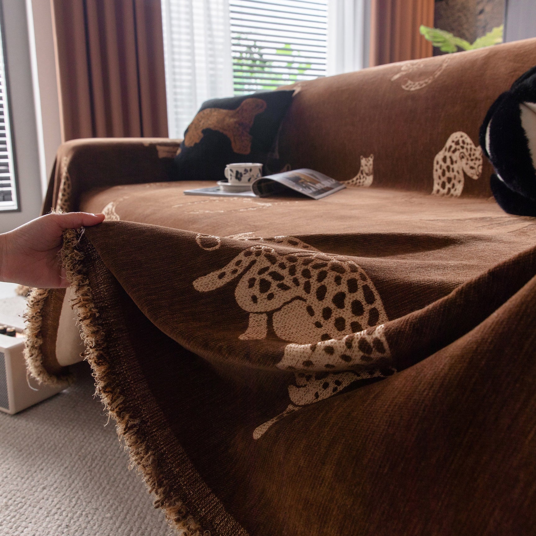 Leopard Sofa Cover Blanket Stylish Furniture Protector Throw for Couches & Loveseats - Ornate Home