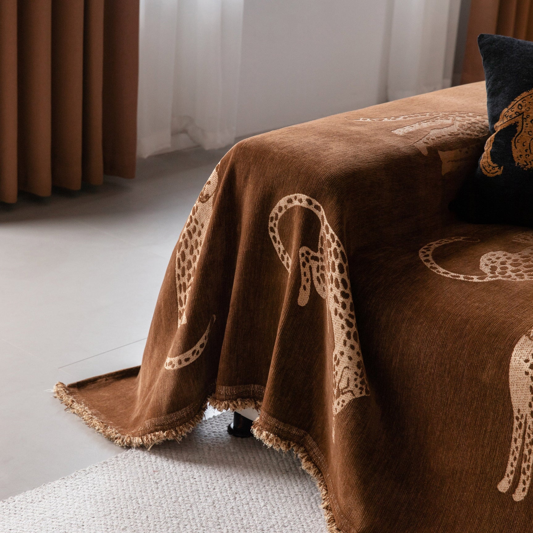 Leopard Sofa Cover Blanket Stylish Furniture Protector Throw for Couches & Loveseats - Ornate Home