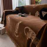 Leopard Sofa Cover Blanket Stylish Furniture Protector Throw for Couches & Loveseats - Ornate Home