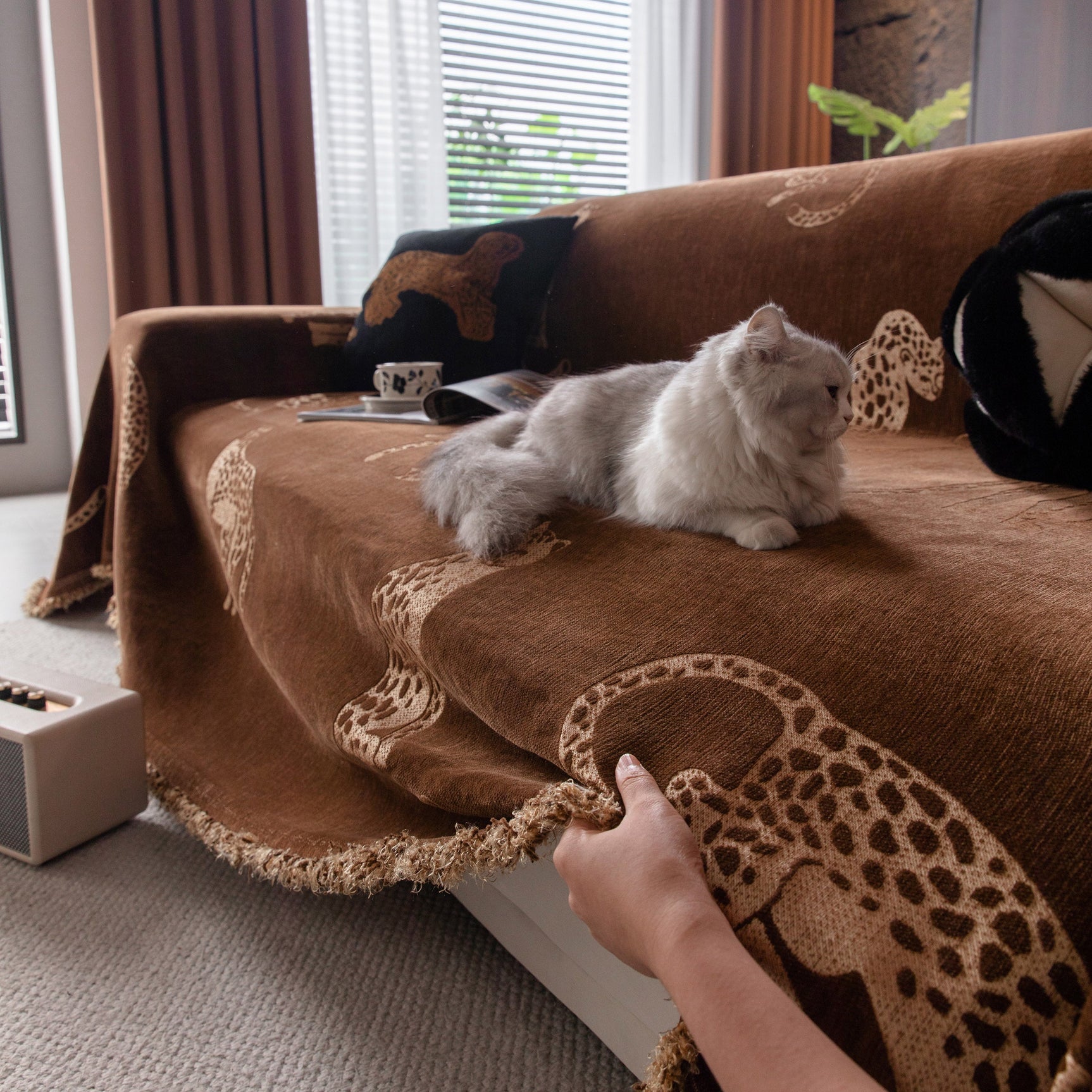 Leopard Sofa Cover Blanket Stylish Furniture Protector Throw for Couches & Loveseats - Ornate Home