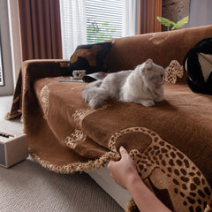 Leopard Sofa Cover Blanket Stylish Furniture Protector Throw for Couches & Loveseats - Ornate Home