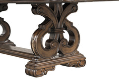 Leovanni Dark Brown 7 Piece Dining Set - Ornate Home