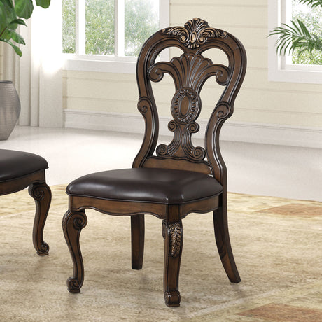 Leovanni Dark Brown 7 Piece Dining Set - Ornate Home
