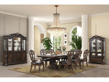Leovanni Dark Brown 9 Piece Dining Set - Ornate Home