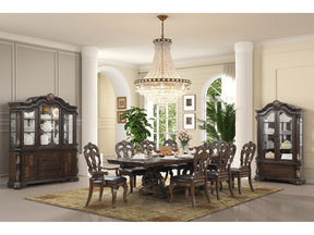 Leovanni Dark Brown 9 Piece Dining Set - Ornate Home