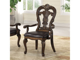 Leovanni Dark Brown Arm Chair (Set of 2) - Ornate Home