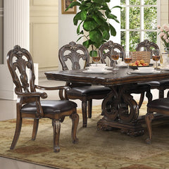 Leovanni Dark Brown Arm Chair (Set of 2) - Ornate Home
