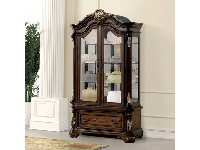 Leovanni Dark Brown Curio - Ornate Home
