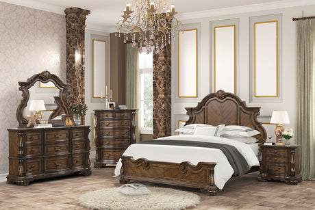 Leovanni Dark Brown Eastern King Bed - Ornate Home