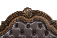 Leovanni Dark Brown Eastern King w/ Bombay Headboard Design - Ornate Home