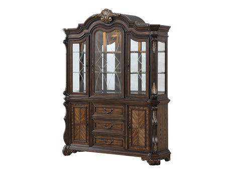 Leovanni Dark Brown Hutch Buffet - Ornate Home