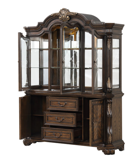 Leovanni Dark Brown Hutch Buffet - Ornate Home