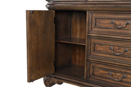 Leovanni Dark Brown Hutch Buffet - Ornate Home