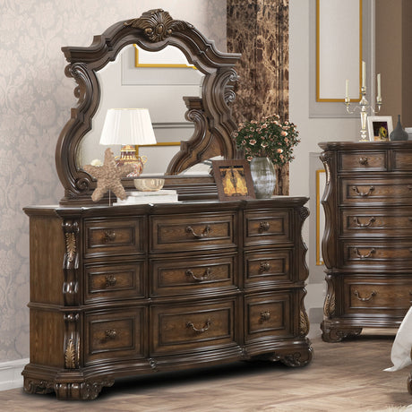 Leovanni Dark Brown Mirror - Ornate Home