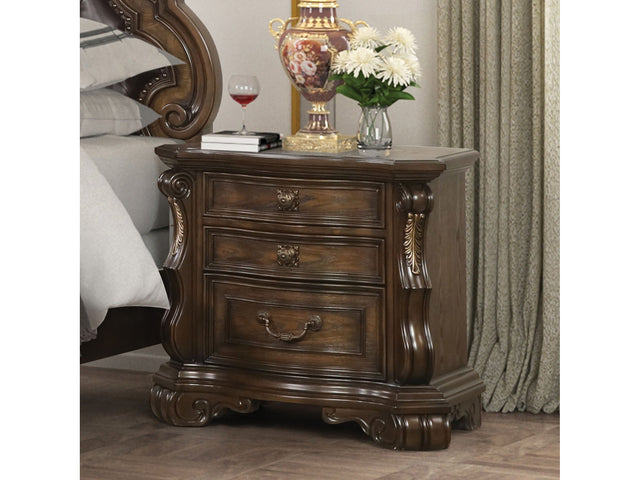 Leovanni Dark Brown Nightstand - Ornate Home