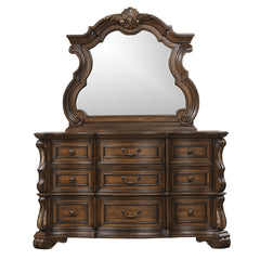 Leovanni Dark Brown Queen 5 Piece Bedroom Set w/2 Nightstands - Ornate Home
