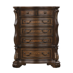Leovanni Dark Brown Queen 5 Piece Bedroom Set w/Chest - Ornate Home