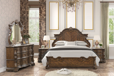 Leovanni Dark Brown Queen Bed - Ornate Home