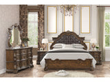Leovanni Dark Brown Queen Full 5 Piece Bedroom Set w/2 Nightstands - Ornate Home