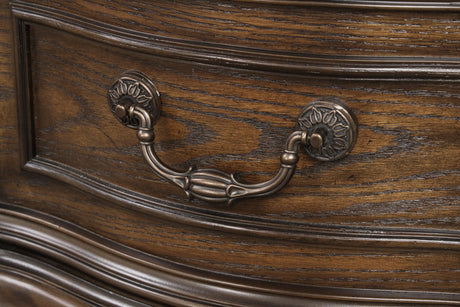 Leovanni Dark Brown Queen Full 5 Piece Bedroom Set w/Chest - Ornate Home