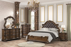 Leovanni Dark Brown Queen Full Bed - Ornate Home