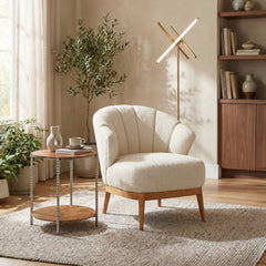 Leque Tawny Beige Accent Chair - Ornate Home